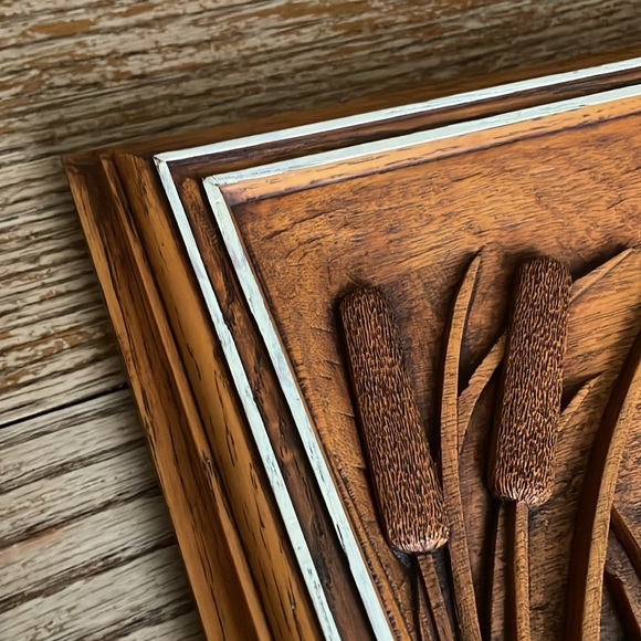 VINTAGE Kim Murray carved wood art Loons Canadiana handmade rustic cabin lake - Picture 3 of 12